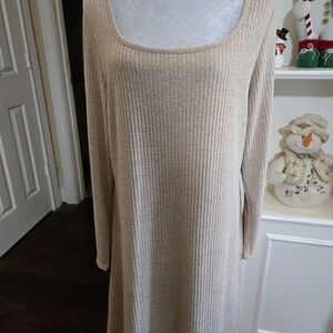 Old Navy Beige/Tan Ribbed Mini Dress